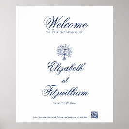 ミニマリストスケッチブライダルブーケウェルカムポスター ポスター