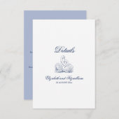 ミニマリストスケッチブライダル結婚ブーケ詳細 エンクロージャーカード (正面/裏面)