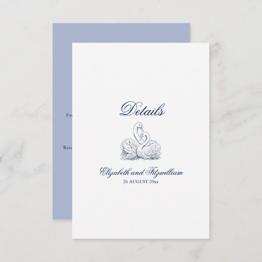 ミニマリストスケッチブライダル結婚ブーケ詳細 エンクロージャーカード (正面/裏面)