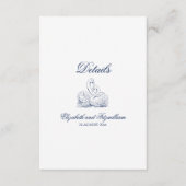 ミニマリストスケッチブライダル結婚ブーケ詳細 エンクロージャーカード (正面)