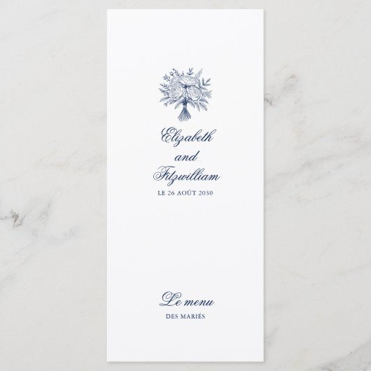 ミニマリストスケッチブライダル結婚ブーケ メニュー (正面)