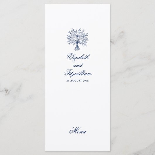 ミニマリストスケッチブライダル結婚ブーケ メニュー (正面)