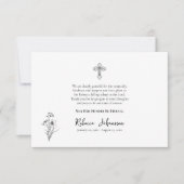 ミニマリストスケッチ花正統の葬儀 サンキューカード (正面)