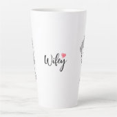 ミニマリストスケッチ顔ポートレートラインアートスケッチ カフェラテマグ (正面)