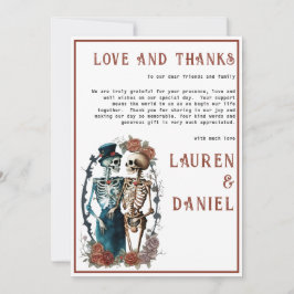 ミニマリストスケルトンカップルサンキューカード 招待状