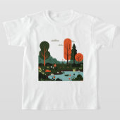 ミニマリストスタイルの風景 Tシャツ (レイダウン)