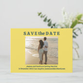 ミニマリストスタイル | レトロ タイプライター フォント写真 セーブザデート (スタンド正面)