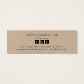 ミニマリストスタッドイヤリングクラフトジュエリー表示カード (裏面)