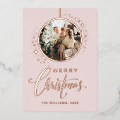 ミニマリストスターズ写真金ゴールドクリスマス 箔シーズンカード (正面)