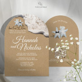 ミニマリストスターフィッシュビーチアーチ結婚式招待状 招待状