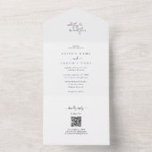 ミニマリストスターフィッシュビーチモノグラム結婚ズ オールインワン招待状 (内側)