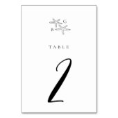 ミニマリストスターフィッシュビーチモノグラム結婚ズ テーブルナンバー (正面)