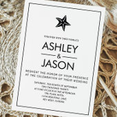 ミニマリストスターフィッシュビーチ結婚式招待状 招待状