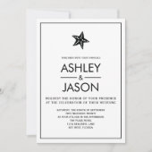 ミニマリストスターフィッシュビーチ結婚式招待状 招待状 (正面)