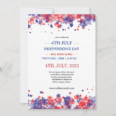 ミニマリストスターレッド&ブルー7月4日イベント 招待状 (正面)