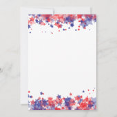 ミニマリストスターレッド&ブルー7月4日イベント 招待状 (裏面)