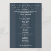 ミニマリストストライプのモノグラム結婚インディゴブルー プログラム (裏面)