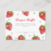 ミニマリストストロベリーおむつラッフルベビーシャワー エンクロージャーカード (正面)