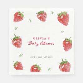ミニマリストストロベリースイートガールベビーシャワー スタンダードランチョンナプキン