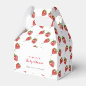 ミニマリストストロベリースイートガールベビーシャワー フェイバーボックス (裏面サイド)