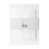 ミニマリストスノーウィーウィンターパインイニシャル結婚ズ 招待状ベリーバンド (正面例)