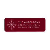 ミニマリストスノーフレーククランベリー差出人住所 ラベル (正面)