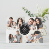 ミニマリストスノーフレークブラック4フォトコラージュ シーズンカード (スタンド正面)