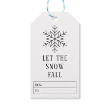 ミニマリストスノーフレークブラック&ホワイトギフトラベル