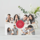 ミニマリストスノーフレークレッド4フォトコラージュ シーズンカード (スタンド正面)