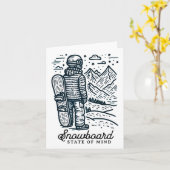 ミニマリストスノーボーダー – マウンテンアドベンチャースノーボ カード (黄色い花)