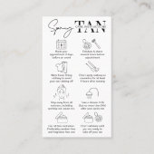 ミニマリストスプレータンアフターケアガイドの手順 名刺 (正面)