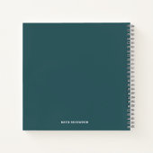 ミニマリストスモークグリーンモダンラージイニシャル ノートブック (裏面)