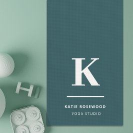 ミニマリストスモークグリーンモダンラージイニシャル ヨガマット