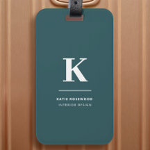 ミニマリストスモークグリーンモダンラージイニシャル