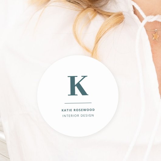 ミニマリストスモークグリーンモダンラージイニシャル 名札