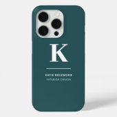 ミニマリストスモークグリーンモダンラージイニシャル Case-Mate iPhoneケース (裏面)