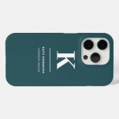 ミニマリストスモークグリーンモダンラージイニシャル Case-Mate iPhoneケース (裏面 (横))
