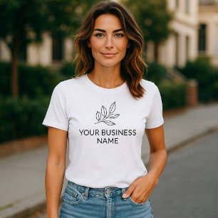 ミニマリストスモールビジネスのボタニカルホワイト Tシャツ