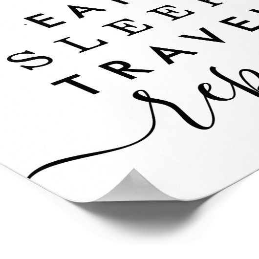 ミニマリストスリープトラベルリプレースインスピレーション引用文 ポスター (角)