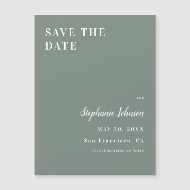 ミニマリストセージグリーンアンドホワイトブライダルシャワー (正面)