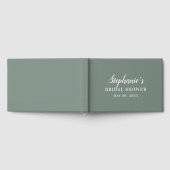 ミニマリストセージグリーンアンドホワイトブライダルシャワー ゲストブック (全面)