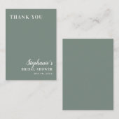 ミニマリストセージグリーンアンドホワイトブライダルシャワー ノートカード (正面/裏面)