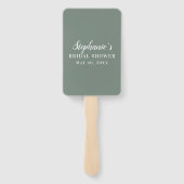 ミニマリストセージグリーンアンドホワイトブライダルシャワー ハンドファン (裏面)