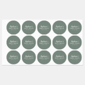 ミニマリストセージグリーンアンドホワイトブライダルシャワー ラベル (シート)