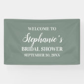 ミニマリストセージグリーンアンドホワイトブライダルシャワー 横断幕 (横)