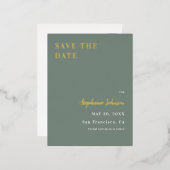 ミニマリストセージグリーンアンドホワイトブライダルシャワー 箔シーズンポストカード (正面/裏面)