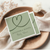 ミニマリストセージグリーンエレガントオ赤ちゃんシャワー スタンダードカクテルナプキン