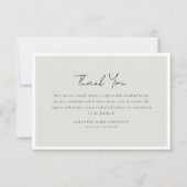 ミニマリストセージグリーンフォト悔やみや弔慰葬儀 サンキューカード (正面)