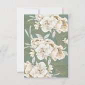 ミニマリストセージグリーンフローラユーカリ結婚ス 出欠カード (裏面)