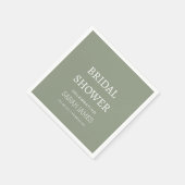 ミニマリストセージグリーンブライダルシャワーパーティー スタンダードカクテルナプキン (角)